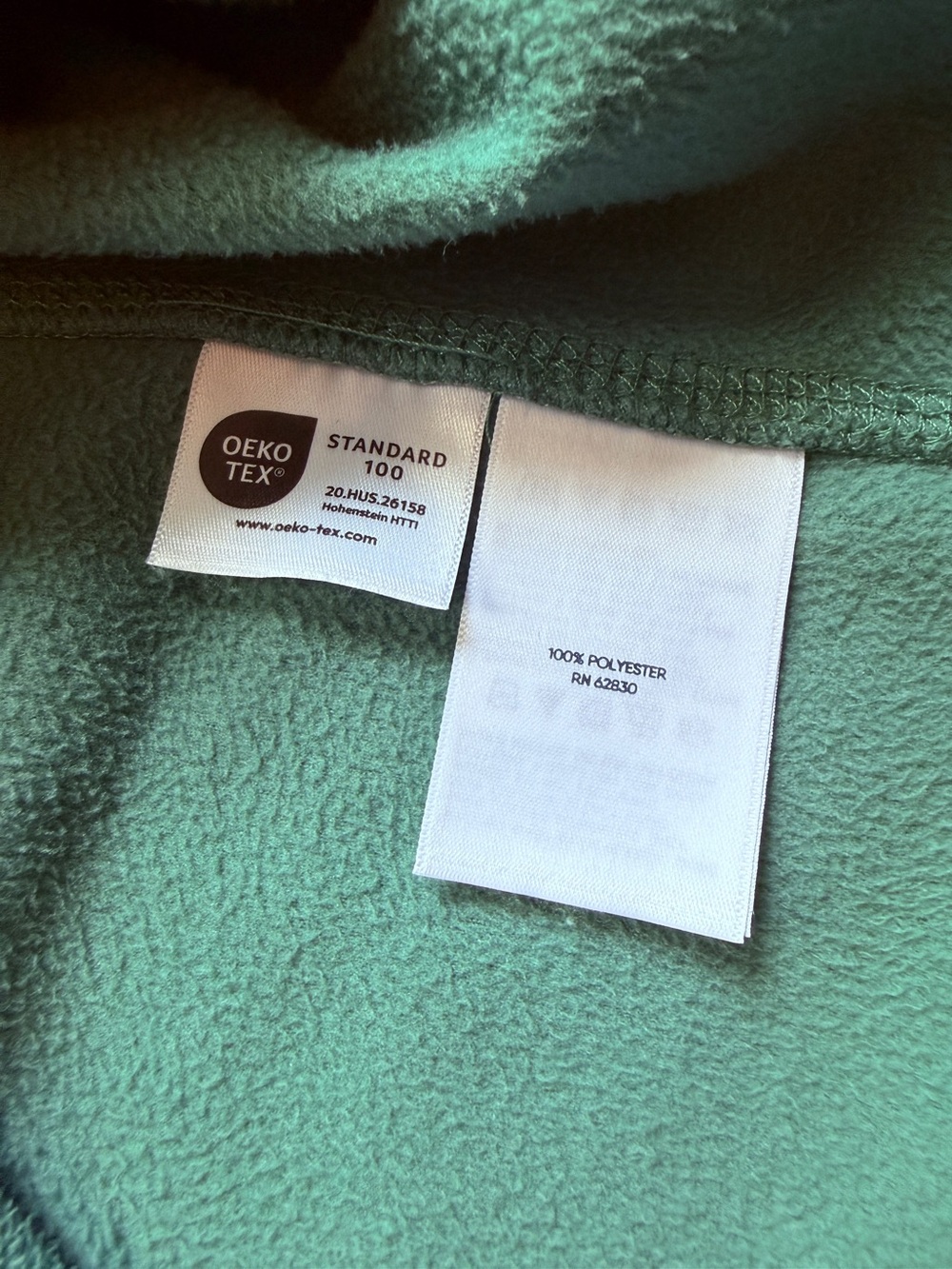 Lands End Women’s Green Quarter-Zip Fleece Pullover - Picture 6 of 9